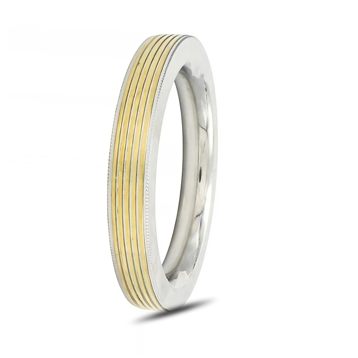 Heavy Premium Stainless Steel Kada – Stylish Golden Line Square Design for Men
