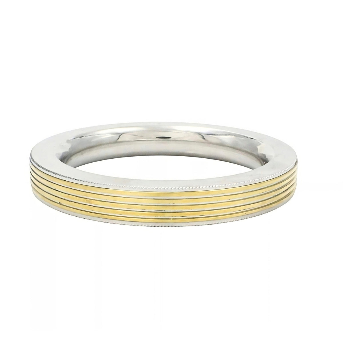 Heavy Premium Stainless Steel Kada – Stylish Golden Line Square Design for Men
