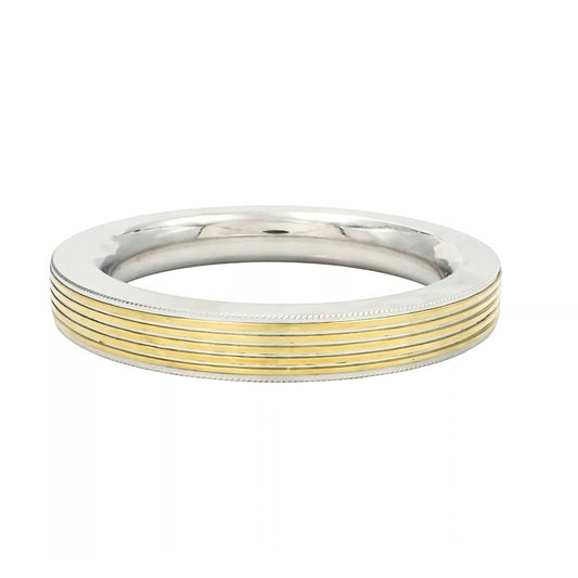 Heavy Premium Stainless Steel Kada – Stylish Golden Line Square Design for Men