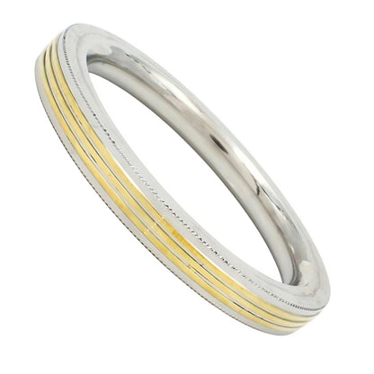 Stylish Golden Line Square Design Stainless Steel Kada for Men