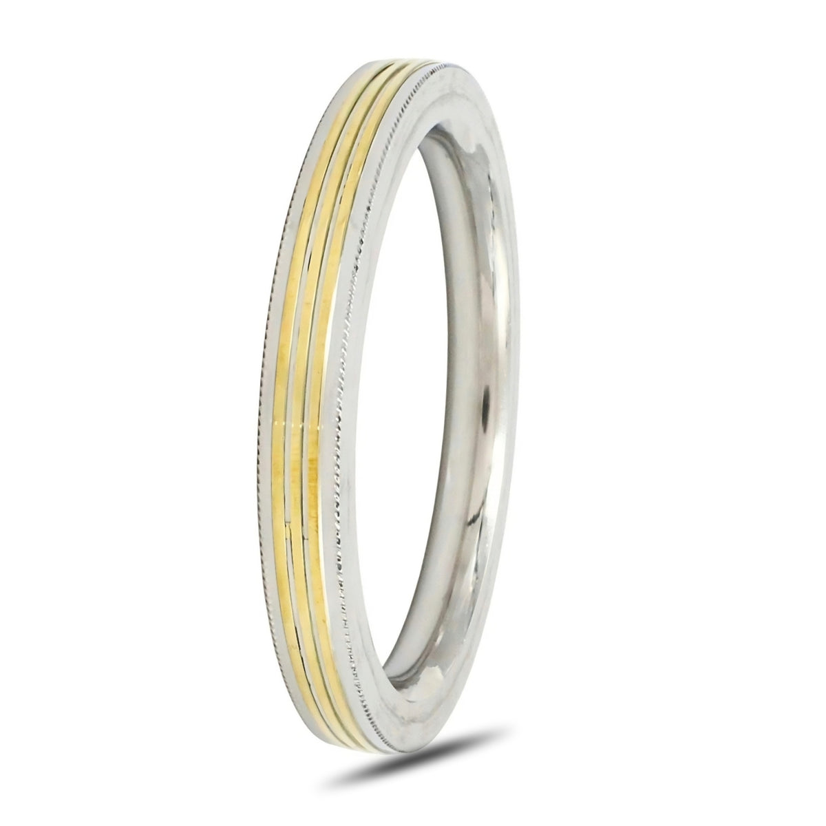 Stylish Golden Line Square Design Stainless Steel Kada for Men