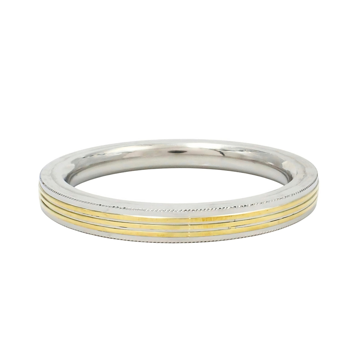 Stylish Golden Line Square Design Stainless Steel Kada for Men