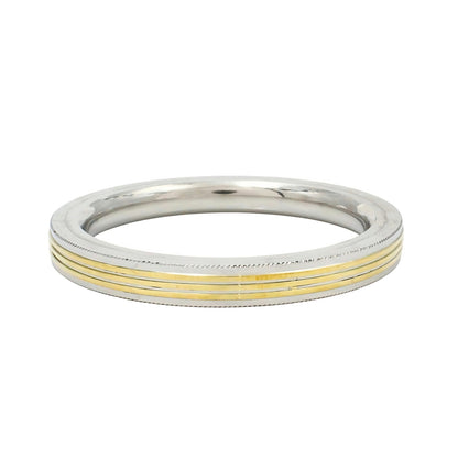 Stylish Golden Line Square Design Stainless Steel Kada for Men