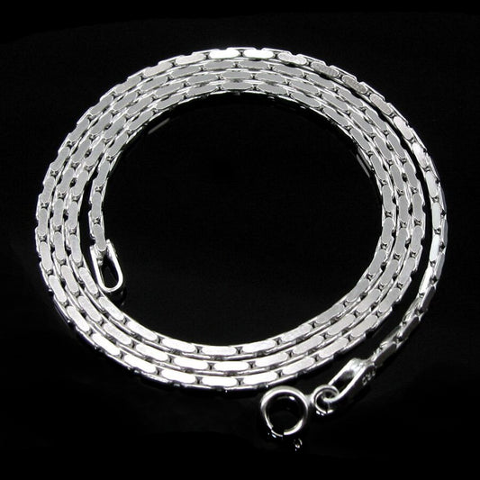 Real Solid 925 Sterling Silver Square Link Neck chain