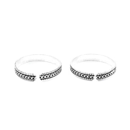 Real Sterling Silver Oxidized  foot band Toe THUMB Rings- Pair