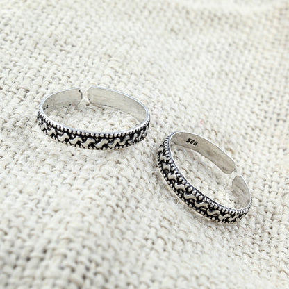 Real Sterling Silver Oxidized Toe THUMB Rings- Pair