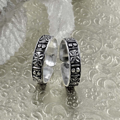 Real Sterling Silver Oxidized Toe THUMB Rings- Pair