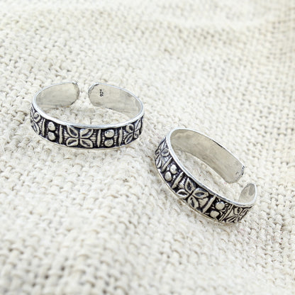 Real Sterling Silver Oxidized Toe THUMB Rings- Pair