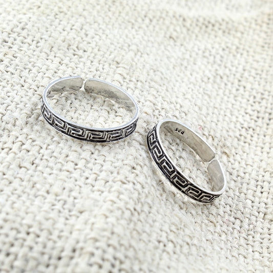 Real Silver Oxidized Toe THUMB Rings Handmade bichia Pair foot ring