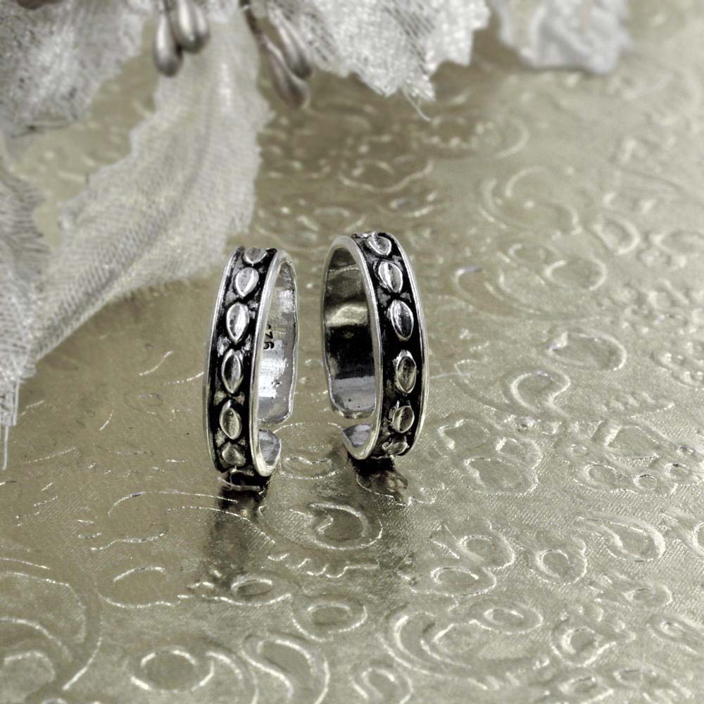 Real 925 Silver Oxidized toe rings - Pair