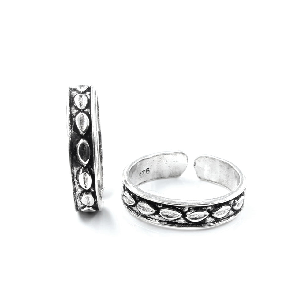 Real 925 Silver Oxidized toe rings - Pair