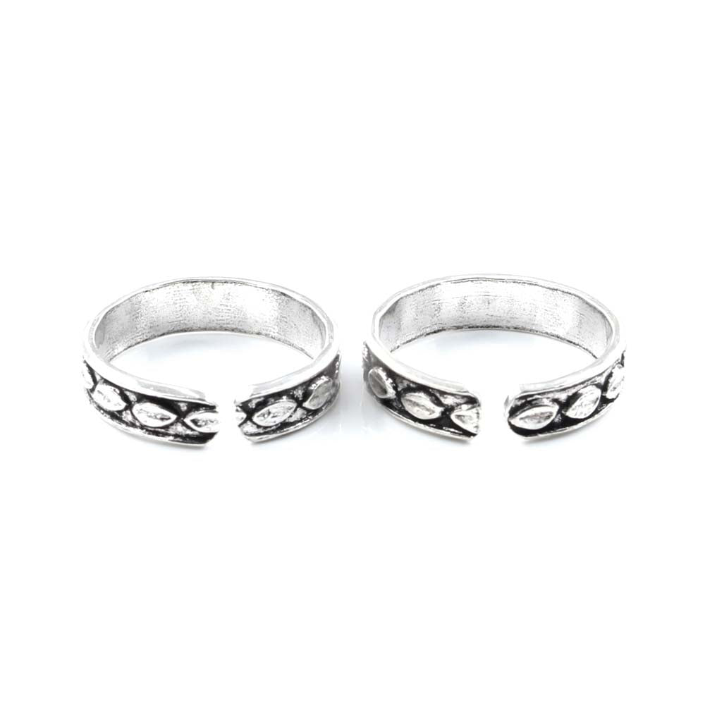 Real 925 Silver Oxidized toe rings - Pair