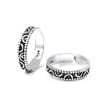 Real 925 Silver Oxidized toe rings - Pair