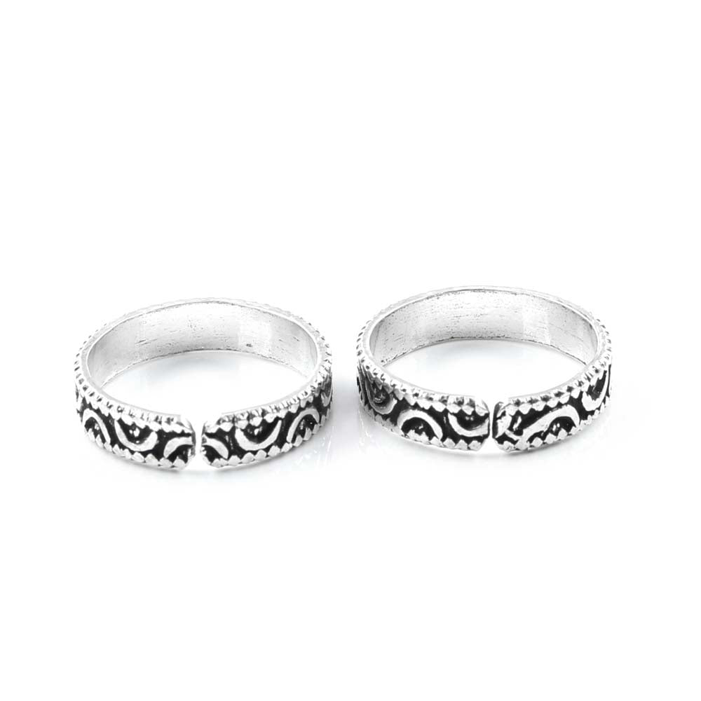 Real 925 Silver Oxidized toe rings - Pair