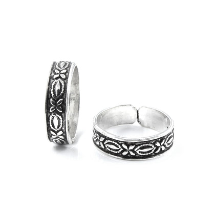 Real  Sterling Silver Oxidized foot toe rings - Pair