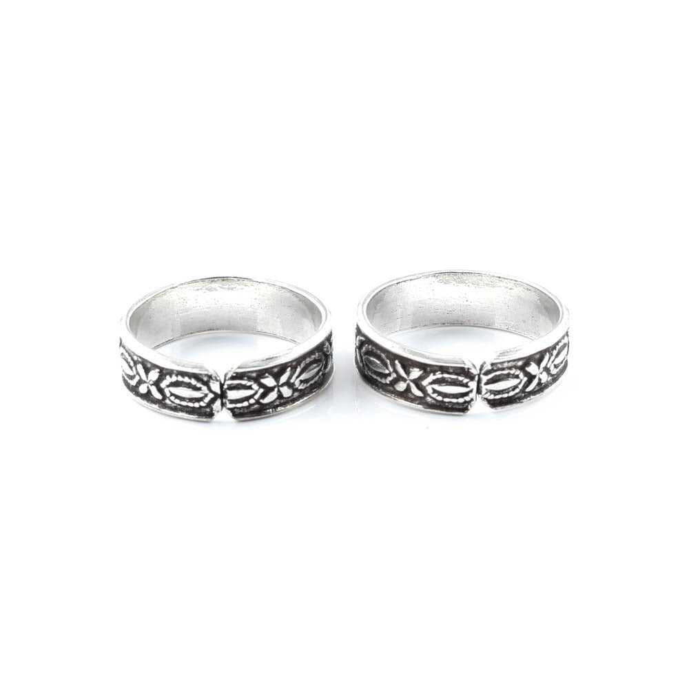 Real  Sterling Silver Oxidized foot toe rings - Pair