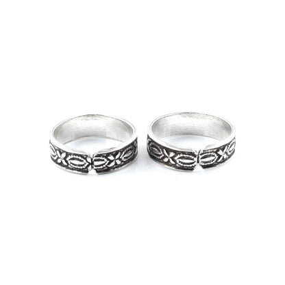 Real  Sterling Silver Oxidized foot toe rings - Pair