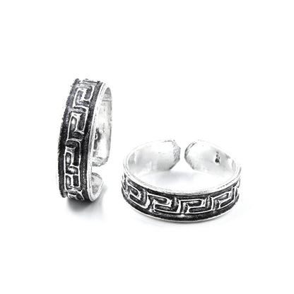 Real  Sterling Silver Oxidized foot toe rings - Pair