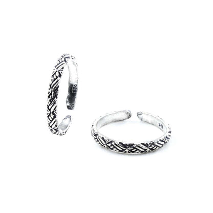 Real  Sterling Silver Oxidized foot toe rings - Pair