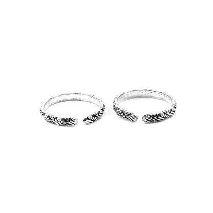 Real  Sterling Silver Oxidized foot toe rings - Pair