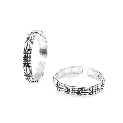 Real  Sterling Silver Oxidized foot toe rings - Pair