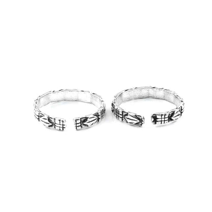 Real  Sterling Silver Oxidized foot toe rings - Pair