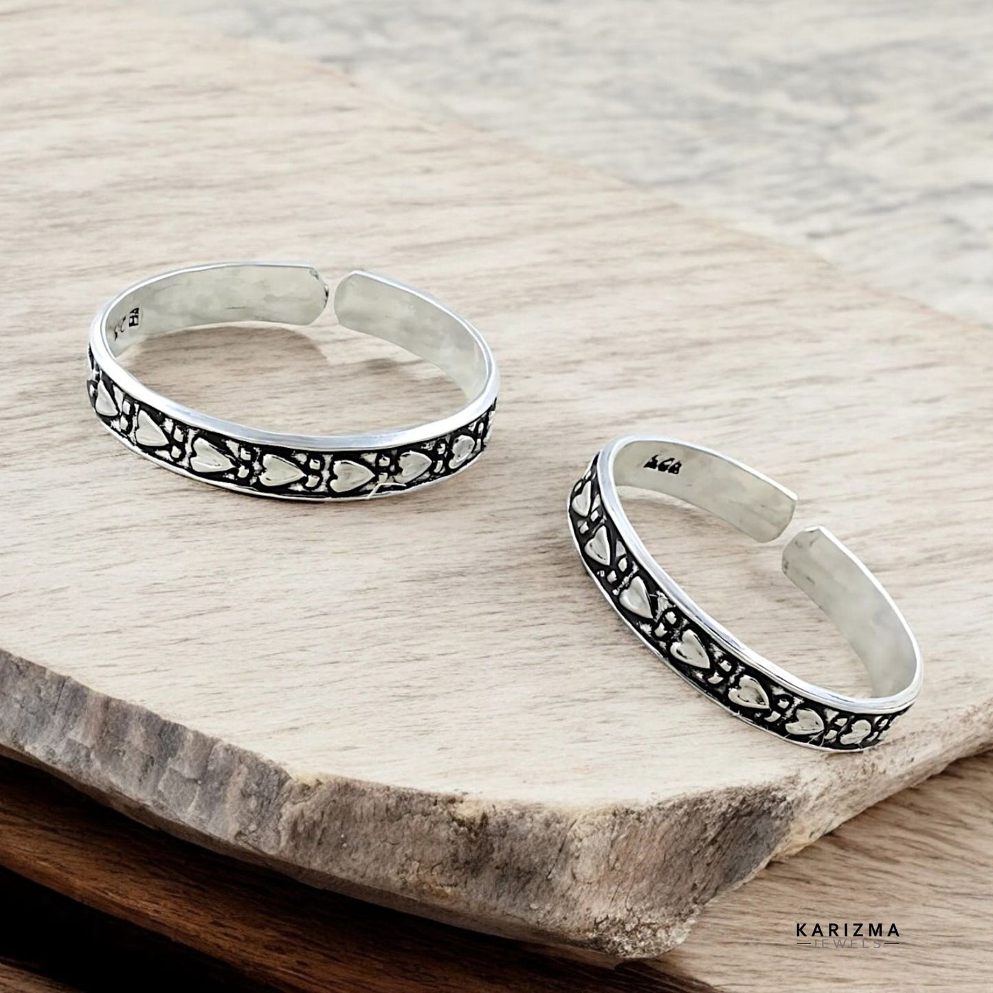 Real Sterling Silver Oxidized Toe THUMB Rings- Pair