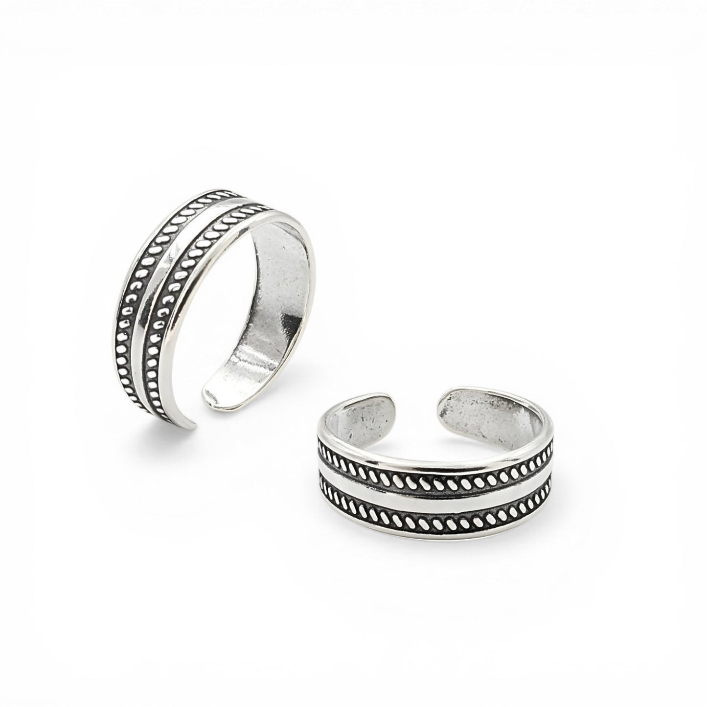 Beach wear 925 Real Sterling Silver women Oxidized Toe Ring - Pair