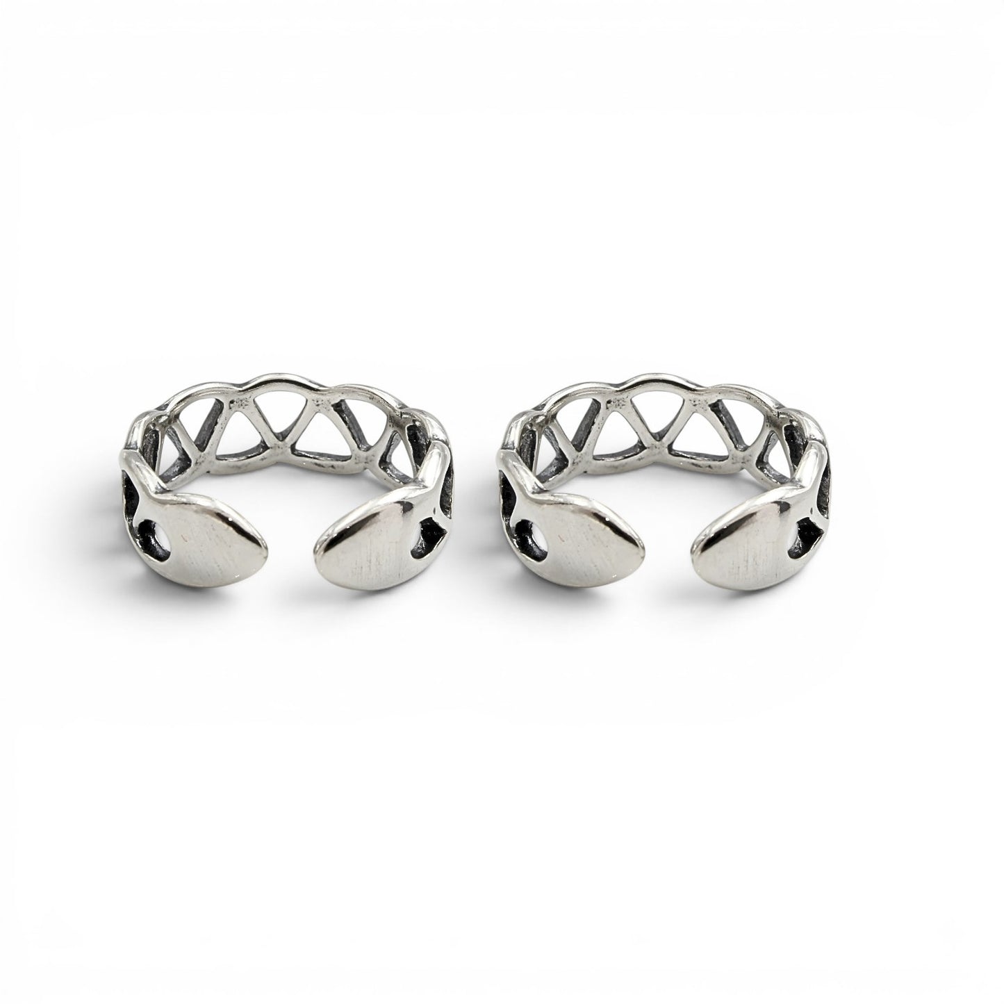Boho wear 925 Real Silver Women Celtic Weave Oxidized Toe Ring - Pair