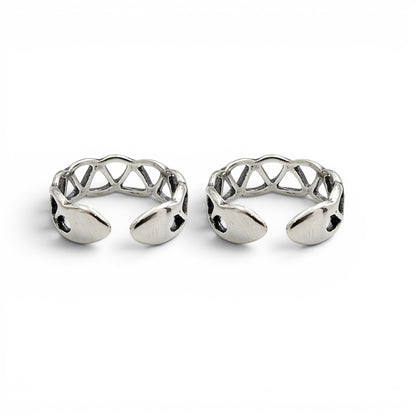 Boho wear 925 Real Silver Women Celtic Weave Oxidized Toe Ring - Pair