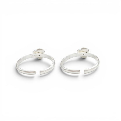 925 Real Silver Women Flower design Toe Ring - Pair