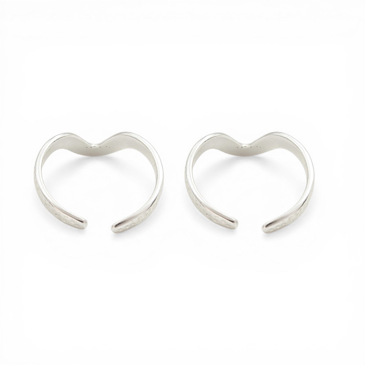 925 Real Sterling Silver women V shape Chevron Toe Ring - Pair