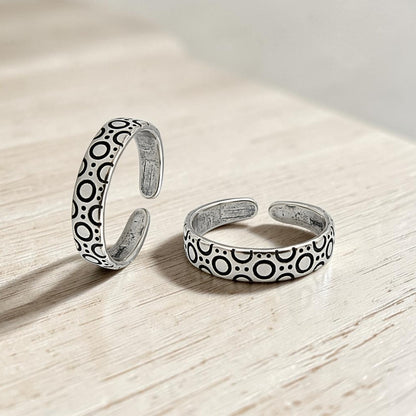 Lightweight 925 Real Silver Women Oxidized Toe Ring - Pair