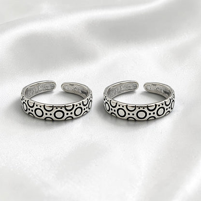 Lightweight 925 Real Silver Women Oxidized Toe Ring - Pair