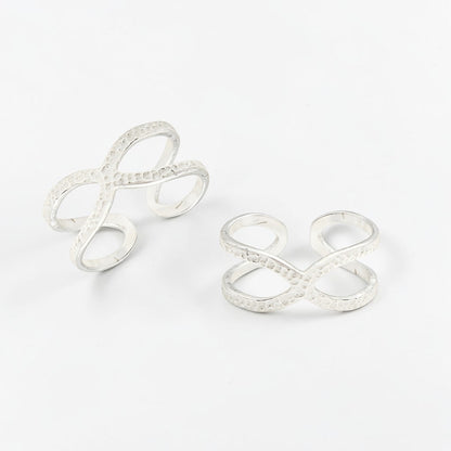 925 Real Silver Criss-Cross Design Toe Ring Bichhiya for Women