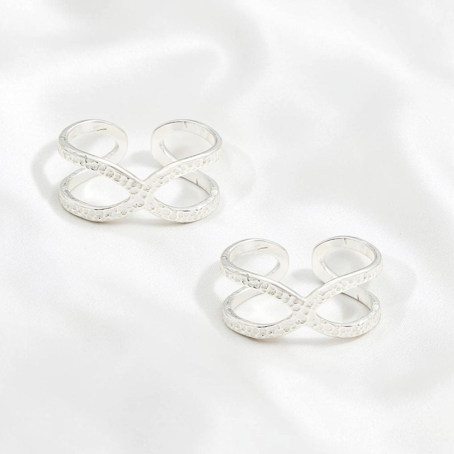 925 Real Silver Criss-Cross Design Toe Ring Bichhiya for Women
