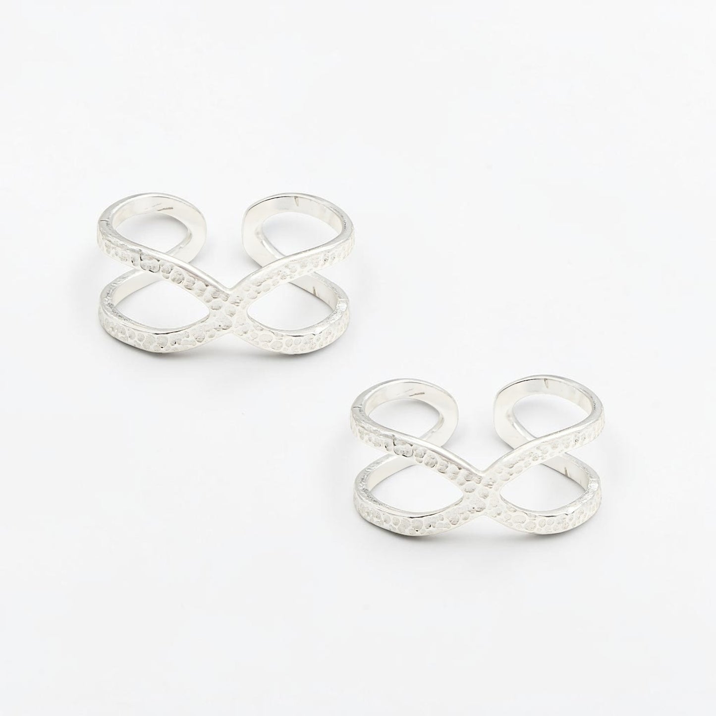 925 Real Silver Criss-Cross Design Toe Ring Bichhiya for Women