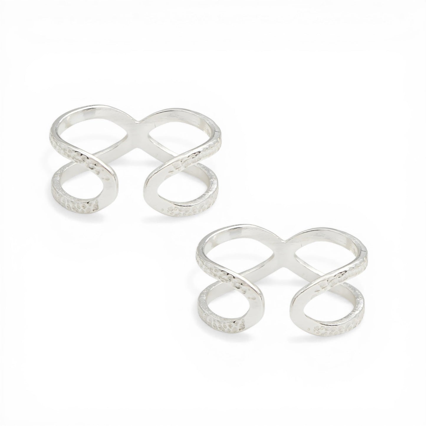 925 Real Silver Criss-Cross Design Toe Ring Bichhiya for Women