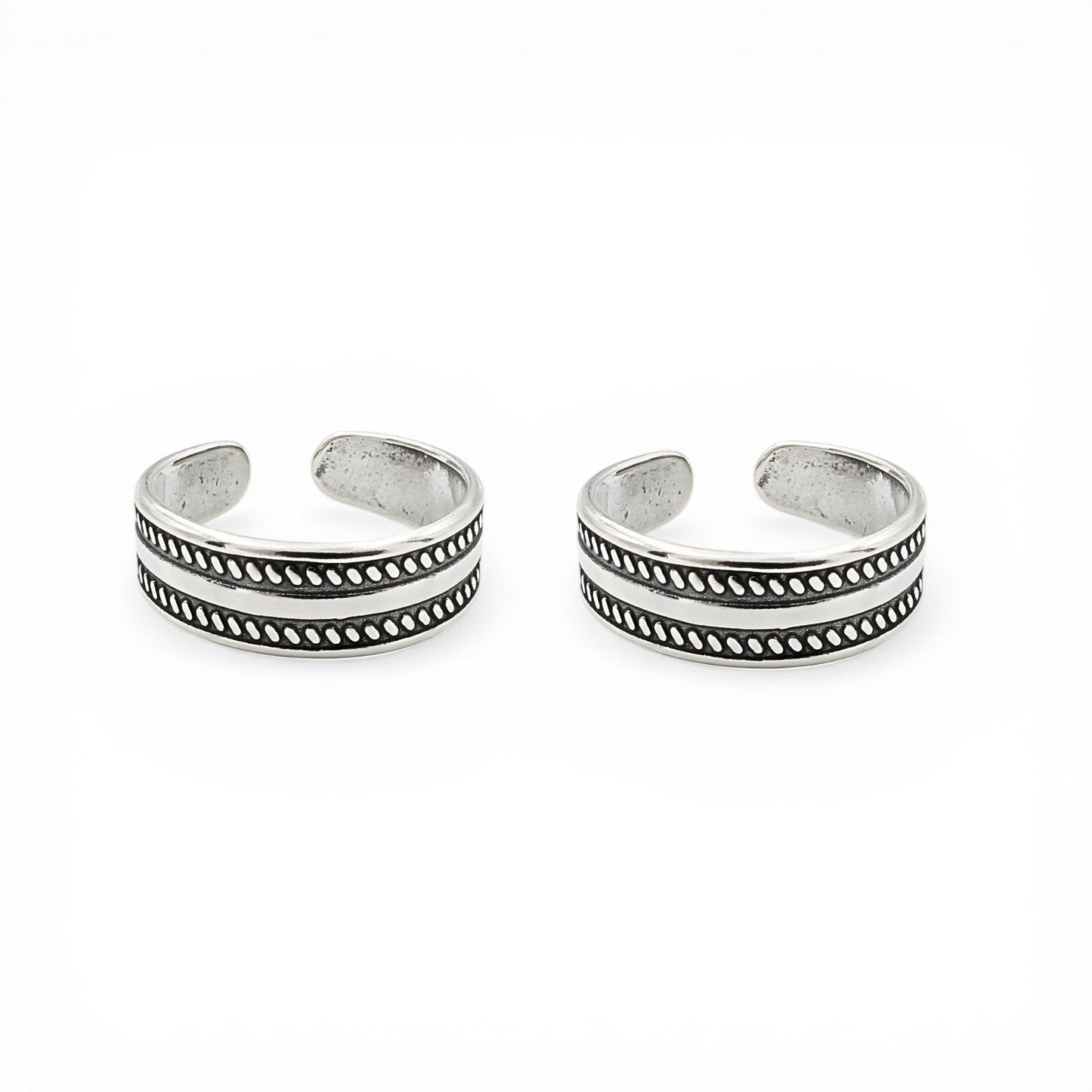Beach wear 925 Real Sterling Silver women Oxidized Toe Ring - Pair