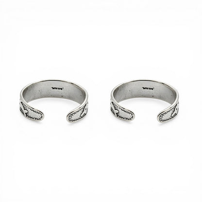 Beach wear 925 Real Silver Women Oxidized Dolphin design Toe Ring - Pair