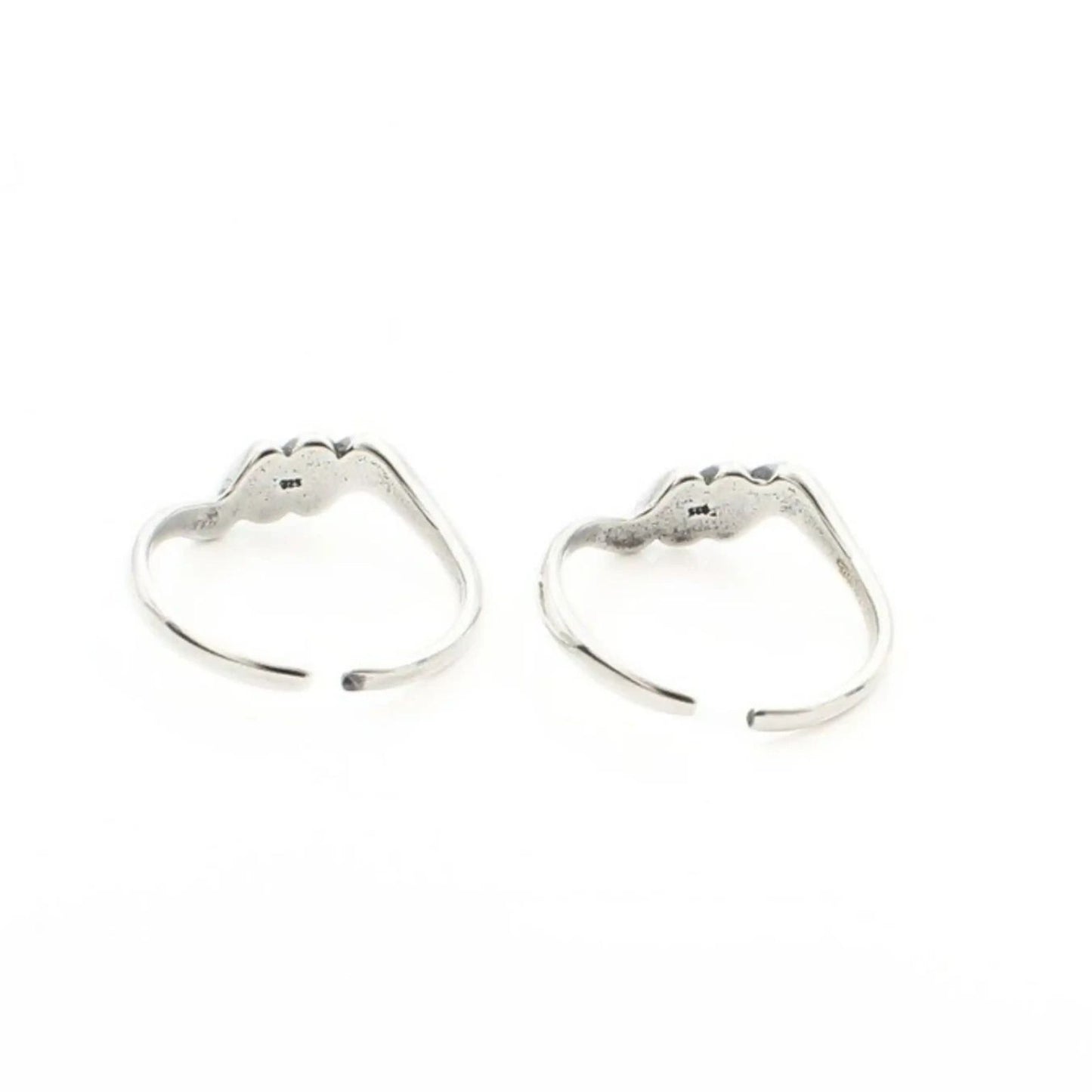 Beach wear 925 Real Sterling Silver women Oxidized Bichiya Toe Ring - Pair