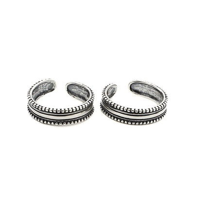 925 Real Sterling Silver Excellent gifting women Oxidized band Toe Ring - Pair