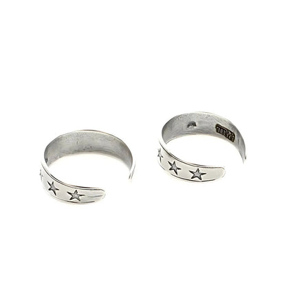 Beach wear 925 Real Sterling Silver women Oxidized star design Toe Ring - Pair