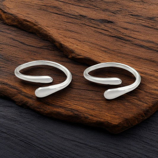 daily wear 925 Real Sterling Silver women Toe Ring - Pair