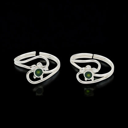 925 Real Sterling Silver women Excellent Turtle Bichiya Toe Ring - Pair