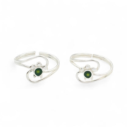 925 Real Sterling Silver women Excellent Turtle Bichiya Toe Ring - Pair