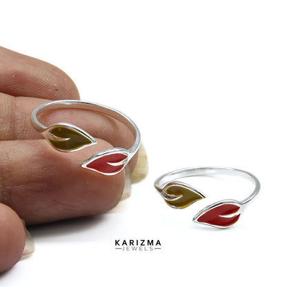 925 Real Sterling Silver women Adjustable Leaf Design Toe Ring - Pair