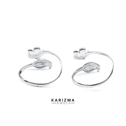 925 Real Sterling Silver women Adjustable Enamel Toe Ring - Pair