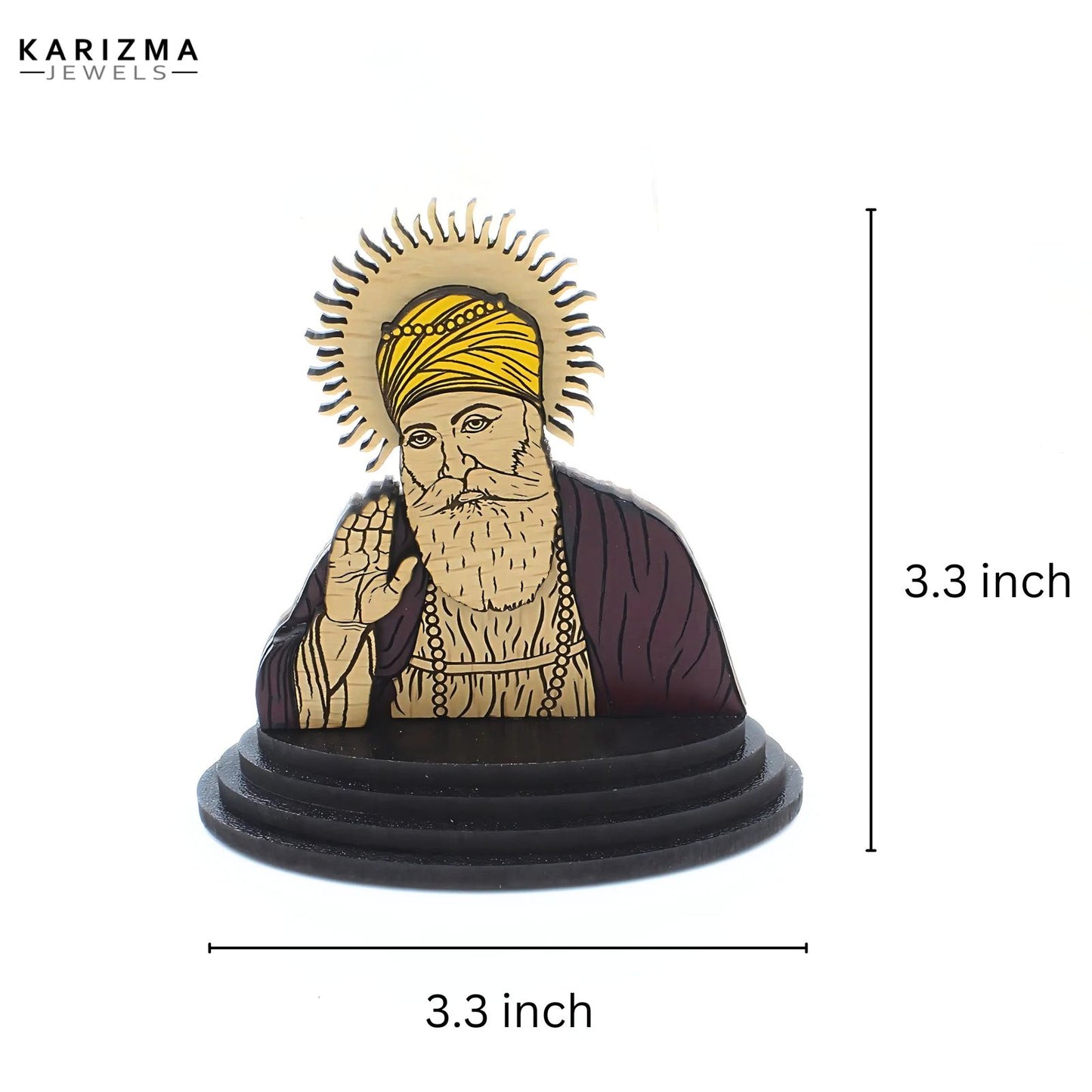 Wooden Idol Car Decorative Sikh Showpiece