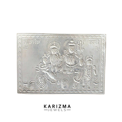 Real Silver Shiv Parivar Yantra Sheet for Lal Kitab red book remedies and Astrological Purpose